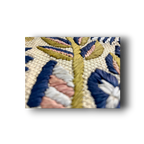 Embroidered Raffia Pouch Bag