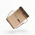 Tan Floral Leather Journal