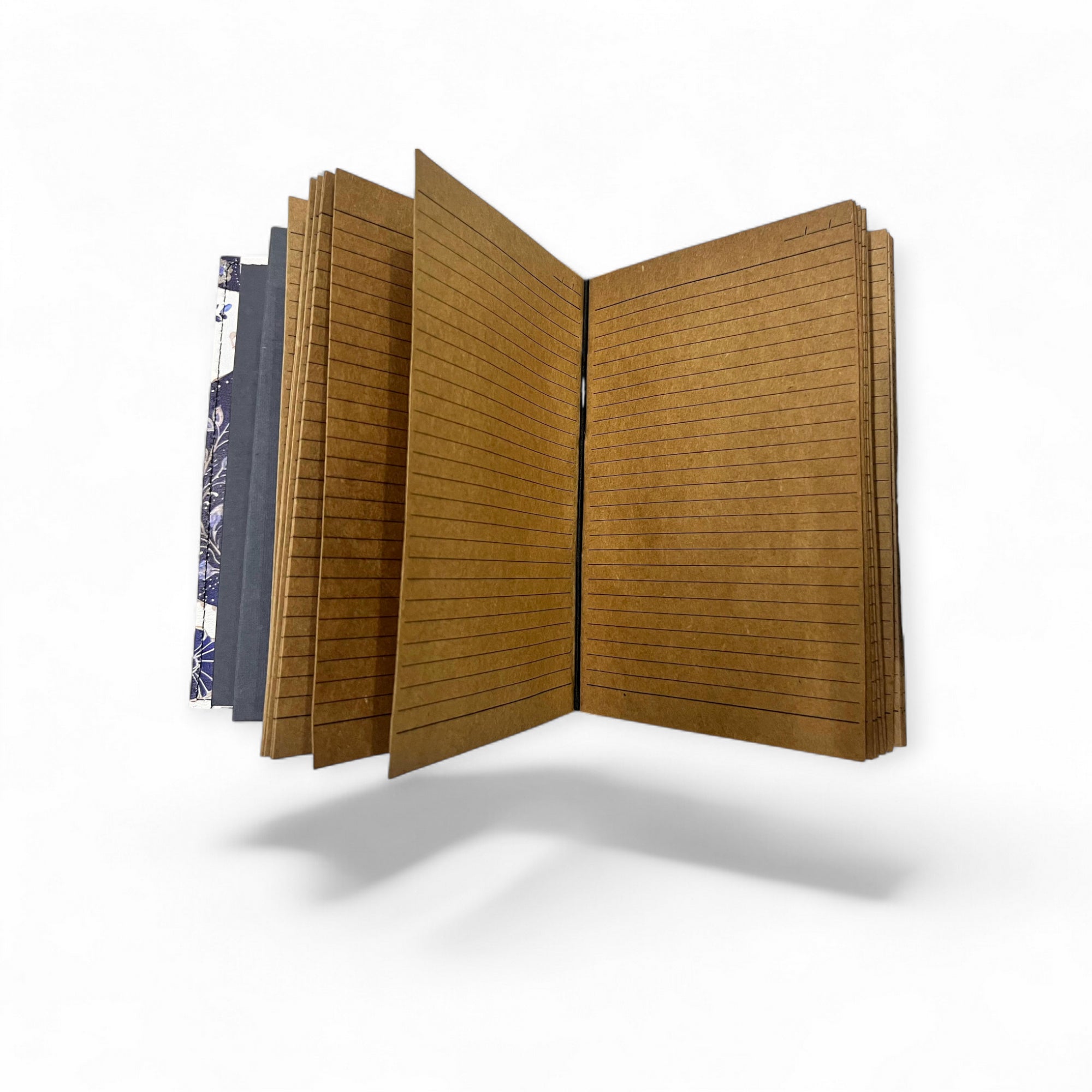 Blue Paisley Full Grain Leather Travel Journal - Refillable | Kanhakrit