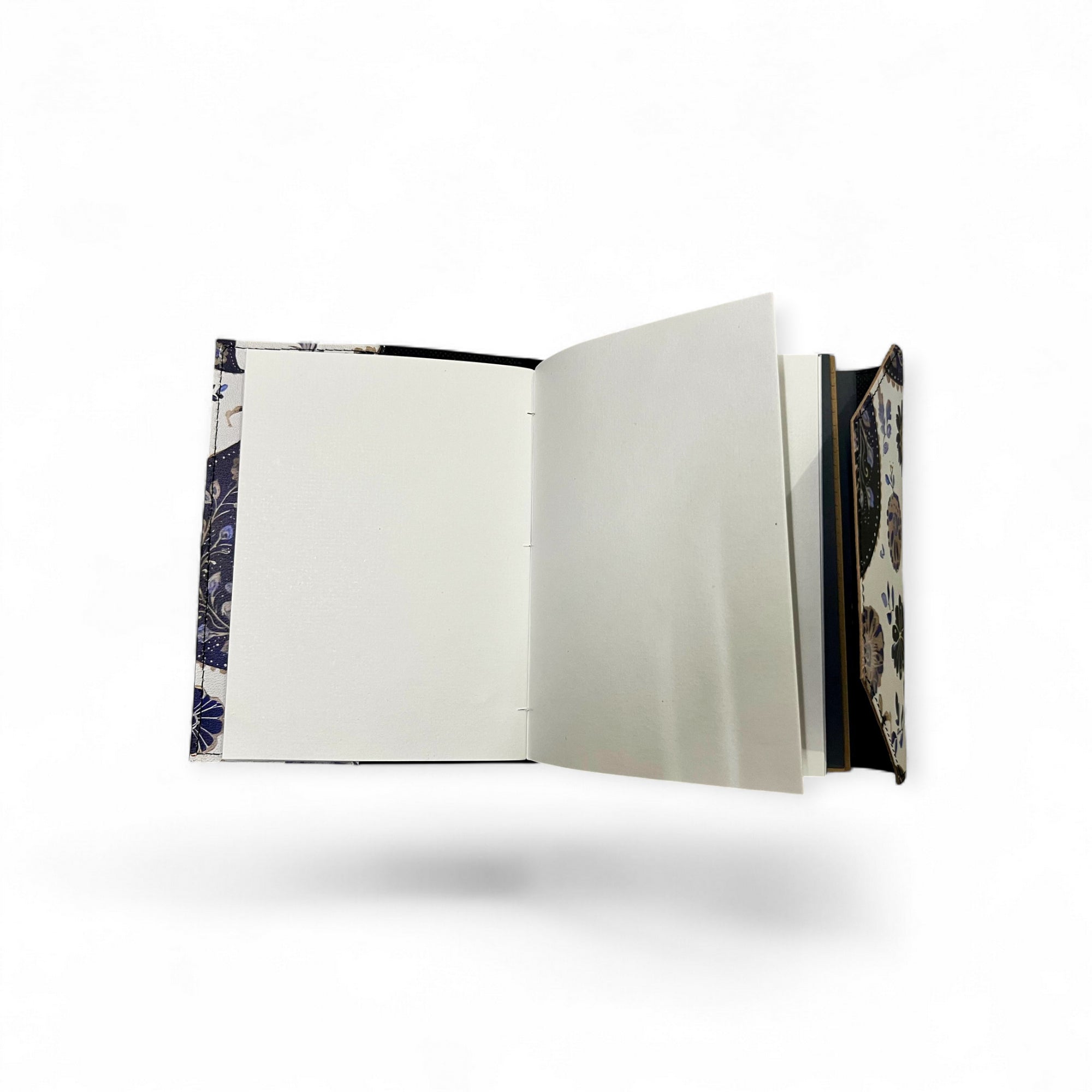 Blue Paisley Full Grain Leather Travel Journal - Refillable | Kanhakrit