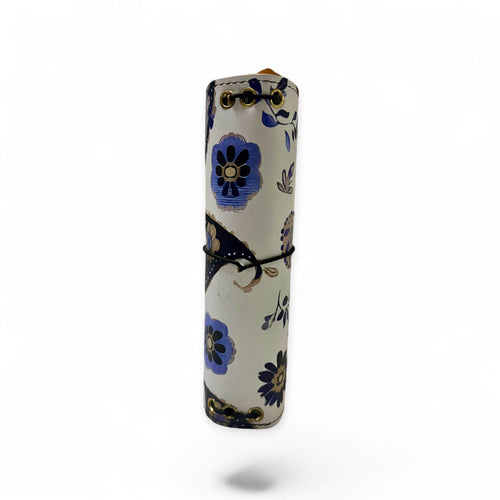 Blue Paisley Full Grain Leather Travel Journal - Refillable | Kanhakrit