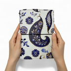 Blue Paisley Full Grain Leather Travel Journal - Refillable | Kanhakrit