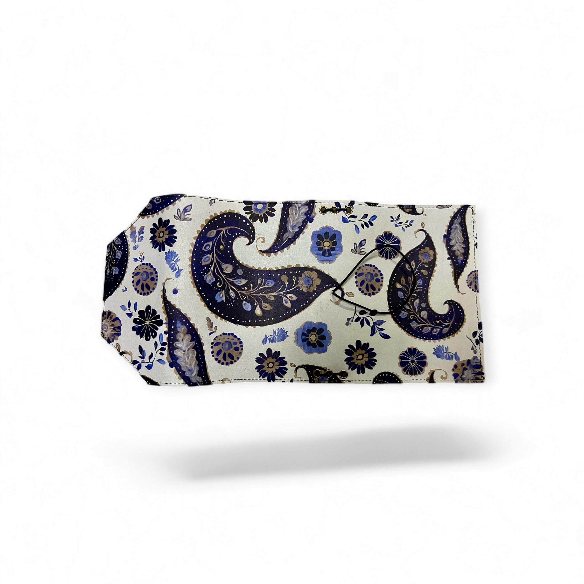 Blue Paisley Full Grain Leather Travel Journal - Refillable | Kanhakrit