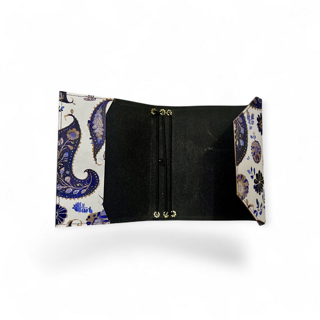 Blue Paisley Full Grain Leather Travel Journal - Refillable | Kanhakrit
