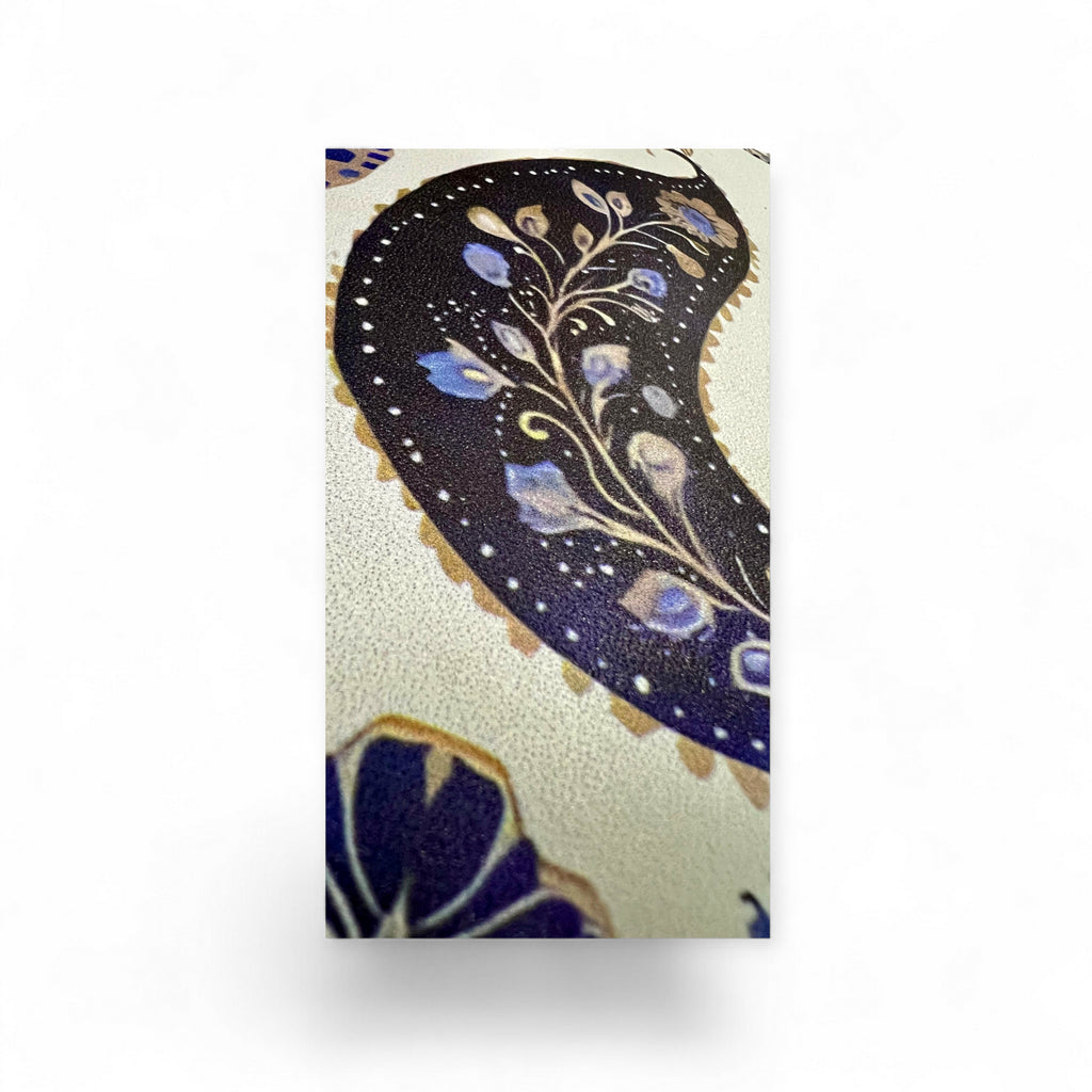 Blue Paisley Full Grain Leather Travel Journal - Refillable | Kanhakrit