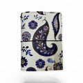Blue Paisley Full Grain Leather Travel Journal - Refillable | Kanhakrit